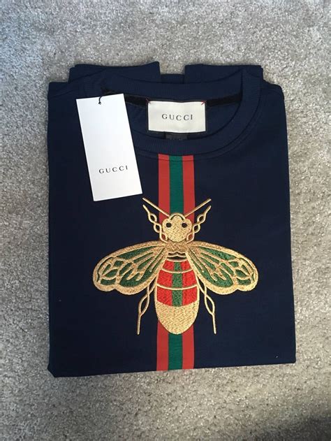 gucci bee t shirt replica|gucci bee embroidered sweater.